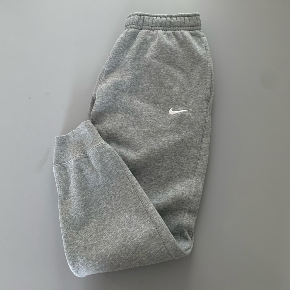 Nike Grey Sweatpants Joggers with White Swoosh